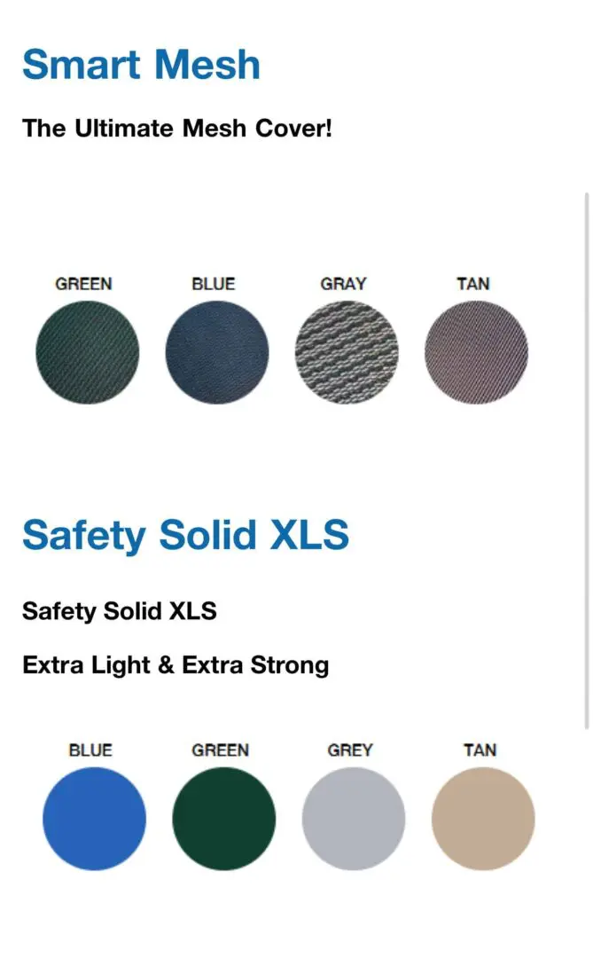 A color chart of different colors for safety solid xls.