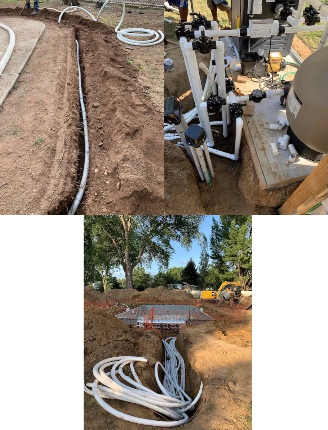 A collage of photos showing different types of pipes.